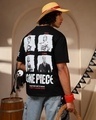 Shop Men's Black Pirate Crew Graphic Printed Oversized T-shirt-Front