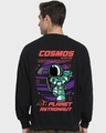 Shop Men's Black Planet Astronaut Graphic Printed Oversized Sweatshirt-Design