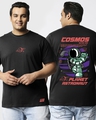 Shop Men's Black Planet Astronaut Graphic Printed Plus Size T-shirt-Front