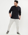 Shop Men's Black Plus Size Henley T-shirt-Full