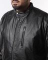 Shop Men's Black Plus Size PU Jacket