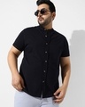 Shop Men's Black Plus Size Shirt-Front