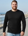 Shop Men's Black Plus Size T-shirt-Front