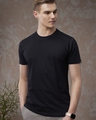 Shop Men's Black Plus Size T-shirt-Front