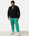Shop Men's Black Plus Size Zipper Sweatshirt-Full