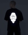 Shop Men's Black Poison Skull Reflective Printed Oversized T-shirt