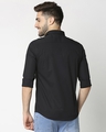 Shop Men's Black Poplin Lycra Slim Fit Casual Shirt-Full