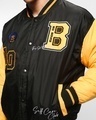 Shop Men's Black Printed Contrast Sleeve Oversized Bomber Jacket