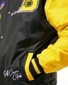 Shop Men's Black Printed Contrast Sleeve Oversized Bomber Jacket