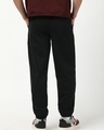 Shop Men's Black NASA Typography Oversized Cargo Joggers-Full