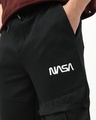 Shop Men's Black NASA Typography Oversized Cargo Joggers