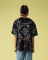 Shop Men's Black Bandana Paisley Printed Super Loose Fit T-shirt