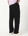 Shop Men's Black Batman Graphic Printed Oversized Track Pants-Design