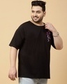 Shop Men's Black Printed Plus Size T-shirt-Design