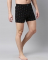 Shop Men's Black Printed Pure Cotton Boxer-Full