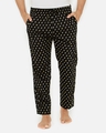 Shop Men's Black Printed Regular Fit Pyjamas-Front