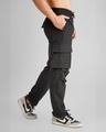 Shop Men's Black Printed Relaxed Fit Cargo Parachute Pants-Design