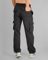 Shop Men's Black Printed Relaxed Fit Cargo Parachute Pants-Full