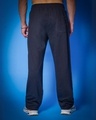 Shop Men's Black Printed Relaxed Fit Trackpants-Full