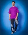 Shop Men's Black Printed Relaxed Fit Trackpants