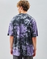 Shop Men's Black & Purple Sullivan Graphic Printed Tie & Dye Oversized T-shirt-Full