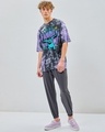 Shop Men's Black & Purple Sullivan Graphic Printed Tie & Dye Oversized T-shirt