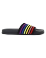 Shop Men's Black Rainbow Striped Sliders-Design