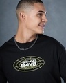 Shop Men's Black Rave On Graphic Printed Oversized T-shirt