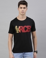 Shop Men's Black RCB Typography T-shirt-Front