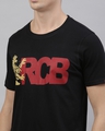 Shop Men's Black RCB Typography T-shirt-Full