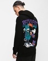 Shop Men's Black Reckless Graphic Printed Oversized Hoodies-Front
