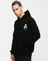 Shop Men's Black Reckless Graphic Printed Oversized Hoodies-Full