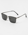 Shop Men's Black Rectangular Polarised Lens Sunglasses-Design