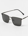 Shop Men's Black Rectangular Polarised Lens Sunglasses