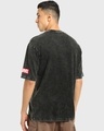 Shop Men's Black Red Hulk Graphic Printed Oversized Acid Wash T-shirt-Full