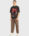 Shop Men's Black Red Hulk Graphic Printed Oversized Acid Wash T-shirt