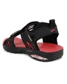 Shop Men's Black & Red Self Design Sandals