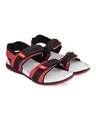 Shop Men's Black & Red Self Design Sandals-Front