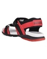 Shop Men's Black & Red Self Design Sandals