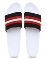 Shop Men's Black & Red Striped Lightweight Sliders-Full