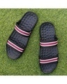Shop Men's Black & Red Striped Slippers-Front