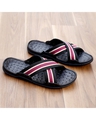 Shop Men's Black & Red Striped Slippers-Front
