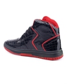 Shop Men's Black & Red Textured High-Top Sneakers-Design