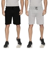 Shop Pack of 2 Men's Black Regular Cotton Casual Shorts-Front