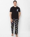 Shop Men's Black Regular Fit Printed Pyjamas