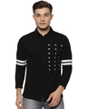 Shop Men's Black Regular Fit Solid Casual Shirt-Front