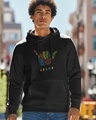 Shop Men's Black Relax Graphic Printed Hoodies-Front