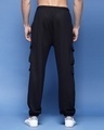 Shop Men's Black Relaxed Fit Cargo Joggers-Full