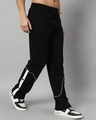 Shop Men's Black Relaxed Fit Trackpants-Design