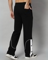 Shop Men's Black Relaxed Fit Trackpants-Full